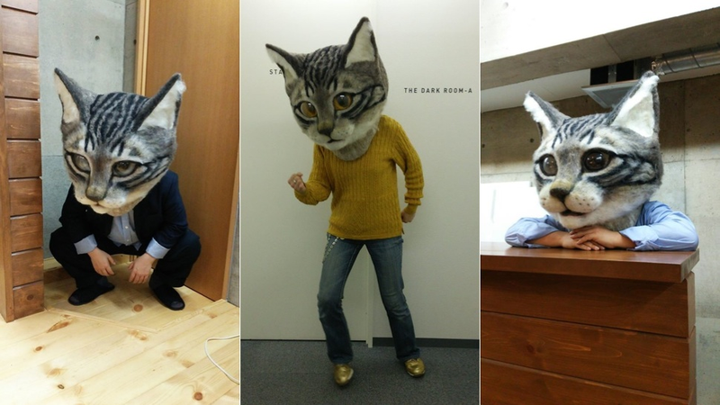 Illustration for article titled You Can Wear This Freaky Cat Head in Tokyo